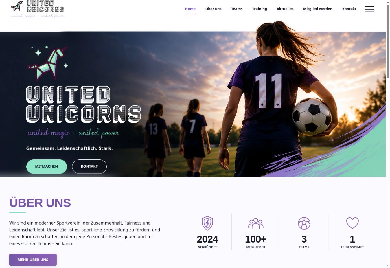 United Unicorns - Sportvereinswebseite